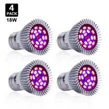 4 шт./лот 18 Вт растущая лампа красный синий AC85 265V E27 Светодиодный светильник для выращивания растений в помещении садоводства садовые цветущие растения Гидропоника овощи