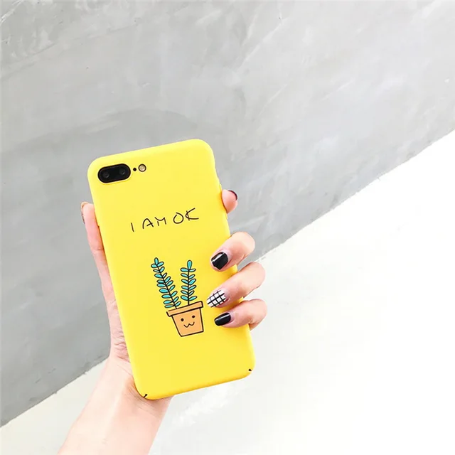 New Fashion Kuning Kaktus Kartun Lucu Kasus untuk iphone 6 