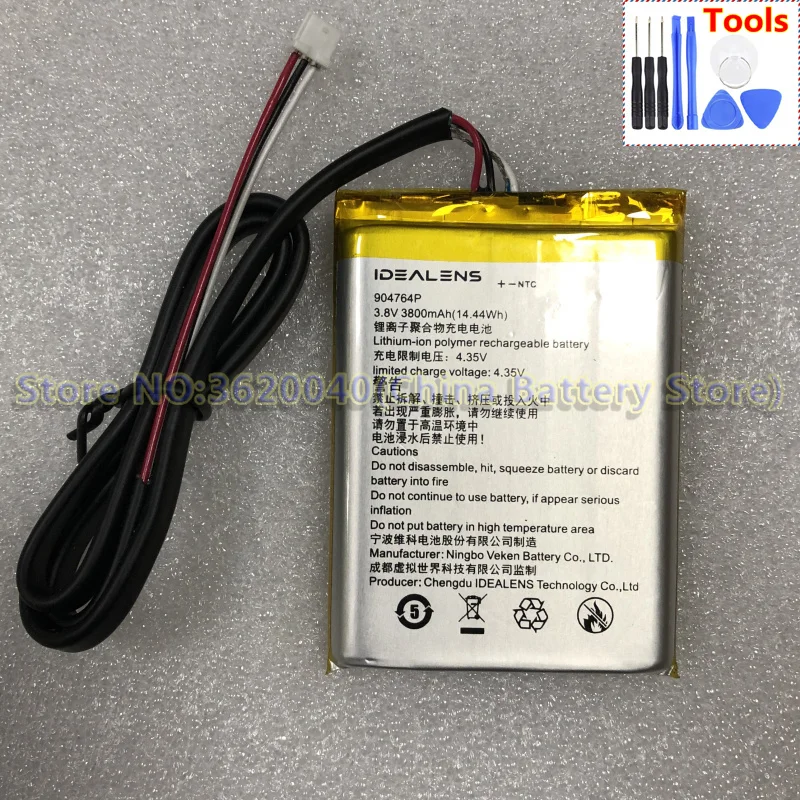 GND 3,8 V 3800 mAh/14.44Wh 904764 P запасная батарея для idealens K2 K2+ встроенный литиево-ионный аккумулятор литий-полимерная батарея