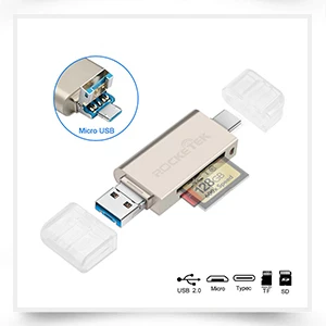 Rocketek USB 2,0 Устройство чтения карт памяти OTG android адаптер кардридер для micro SD/TF microsd читателей ноутбук