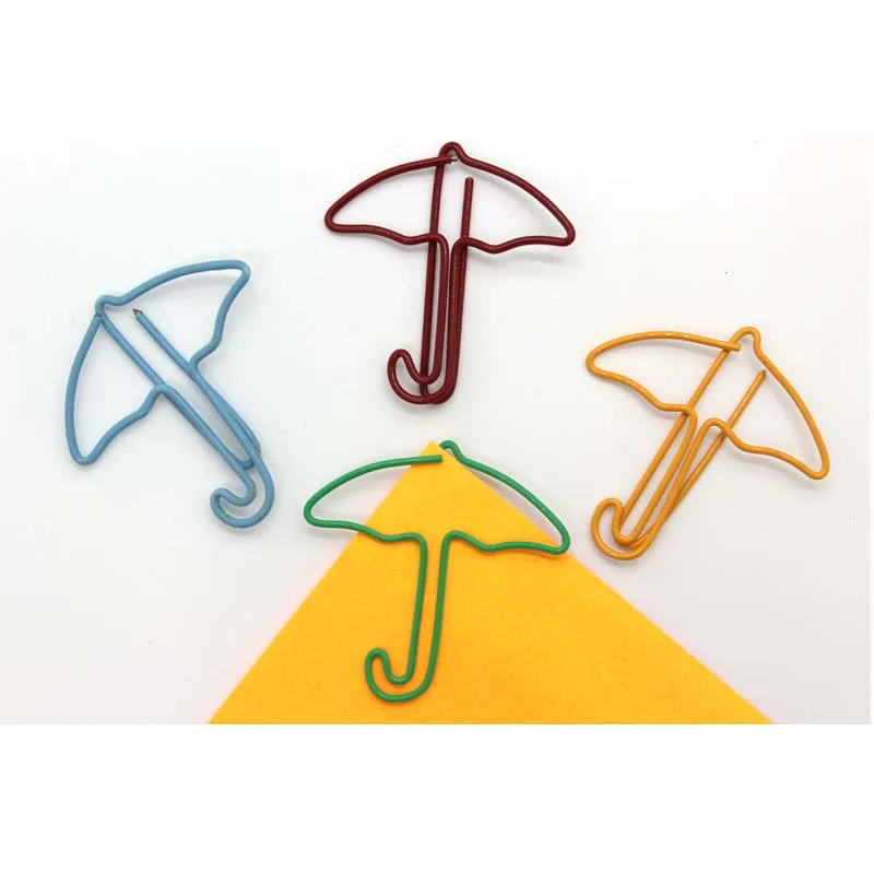 Kawaii lovely Umbrella Shape Clip paper clip Stationery Metal school and office 500pcs/lot | Канцтовары для офиса и дома
