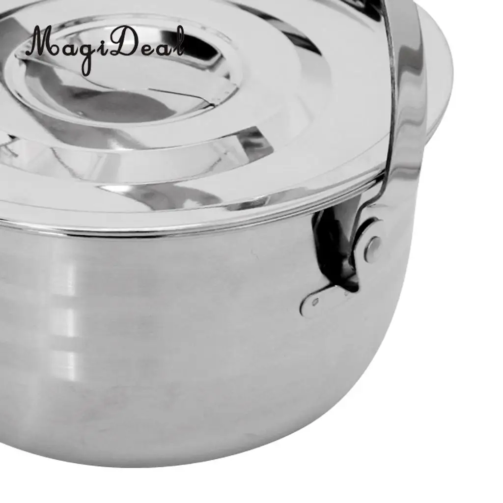 MagiDeal Stainless Steel Outdoor Cookware Pot Camping Picnic Cooking Camp Fire Pan Hanging Pot Pan S M L 