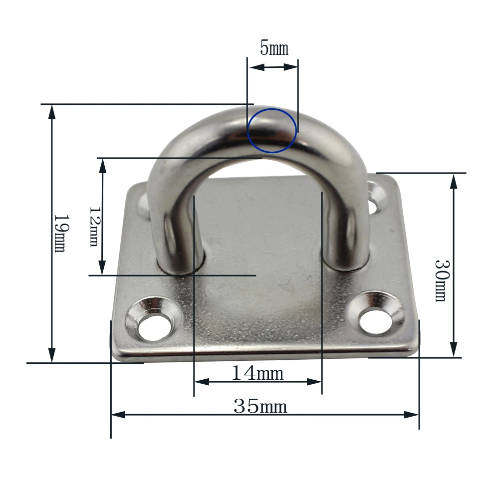 Heavy Duty Marine 316 Stainless Square Pad Eye Plate   wall mount plate Shade Sail Hardware Kits Door Widow Fitting 5mm 6mm 8mm front left side door lock latch actuator 9063666 for chevrolet sail 3 2015 2023