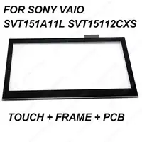 new 15.6" for Sony vaio SVT151 SVT151A11L SVT15112CXS Touch screen glass + frame digitizer panel & front bezel fix replacement