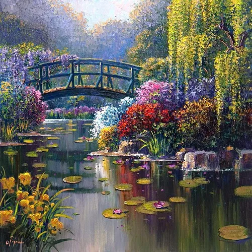 46-46-Needlework Craft Home decor French DMC Quality Counted Cross Stitch Kit Set DIY Oil painting 14 ct Giverny Reflections