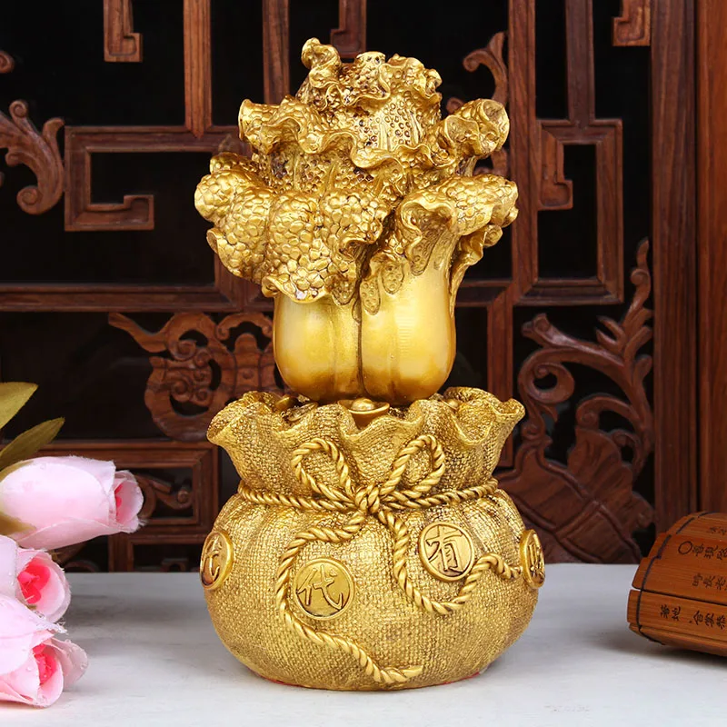 

crafts copper Bronze art Lucky cabbage decoration one hundred financial Large gold bags opening gifts crafts 0191