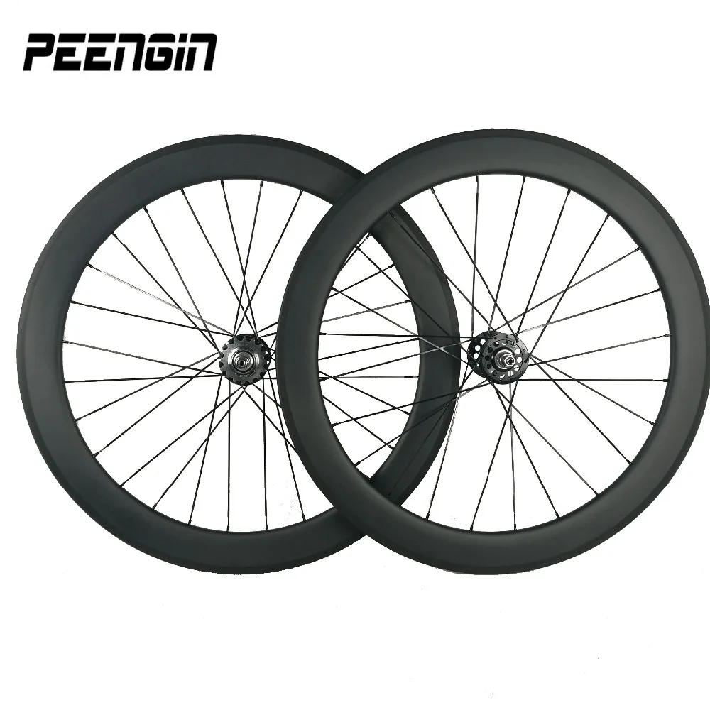 Cheap High quality 23mm width U-Shape 60mm tubular carbon track wheels quick deliery China made fixed gear&single speed wheel sets 0