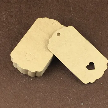 

100pcs irregular Shape brown Packaging Decor Tag DIY blank Label Wedding Gift Decorating Tag 8.5x5cm