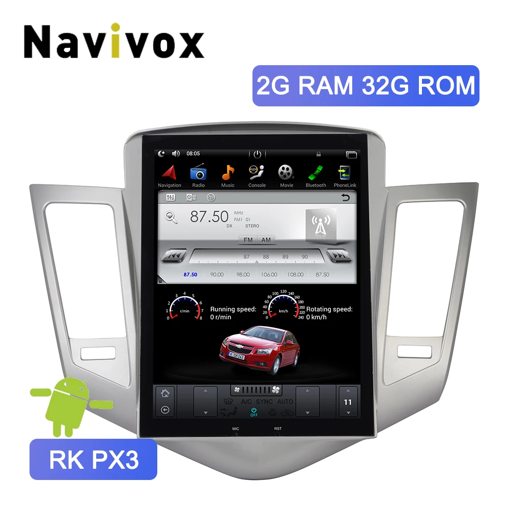 

Navivox PX3 2G+32G Android 7.1 Vertical Screen Car Multimedia Player For Chevrolet Cruze 2009-2015 Navigation Stereo GPS Radio