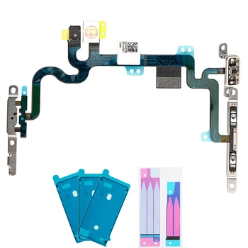 

3pcs/set for iPhone 7 7Plus Power ON / Off Mute Switch Volume LED Flash Lights Flex Cable + battery sticker + waterproof sticker
