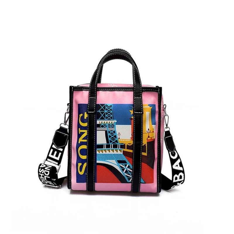 Women Designer Leather Handbag Female Cartoon Painting Messenger Shoulder Bags Lady INS Fashion Crossbody Bag Party Purse SS7360 (24)