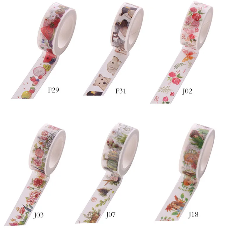 

1 Pc Size 15 Mm*7m Diy Leaf Floral Cat Japanese Paper Washi Tapes/masking Tape/decorative Adhesive Tapes/school Supplies