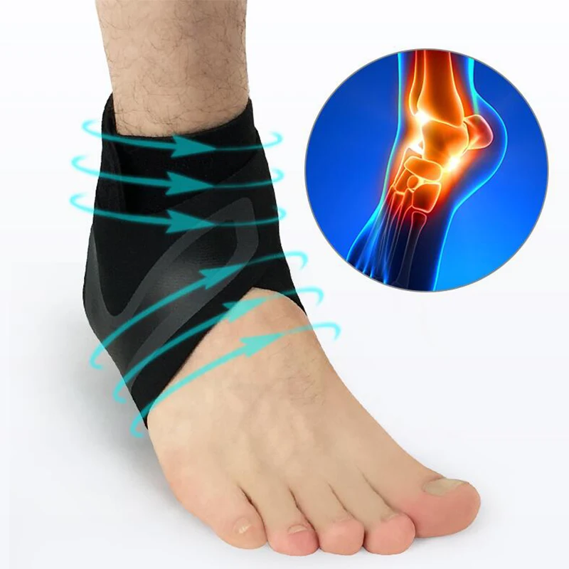 

1 Pair Left and Right Ankle Support Brace Elasticity Adjust Protection Foot Bandage Sprain Prevention Sport Fitness Guard Band