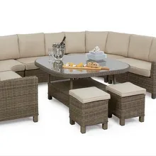 Торговая гарантия Повседневная Уличная мебель плетеные секционные софа для столовой наборы