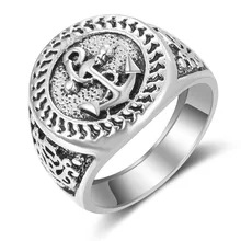 Винтажные мужские кольца с якорем, ювелирные изделия, Ближний Восток, страна, серебряное кольцо для свадебного подарка