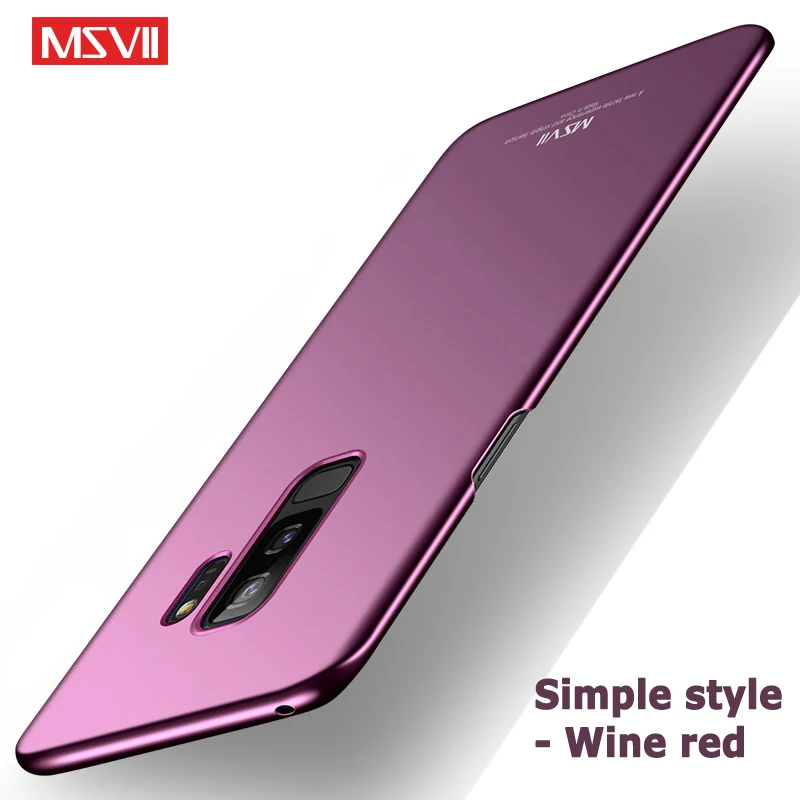 Для samsung Galaxy S9 Plus чехол Msvii Тонкий матовый чехол для samsung Galaxy S 9 чехол жесткий чехол для samsung S9 Plus чехол s - Цвет: S9P Simple Wine red