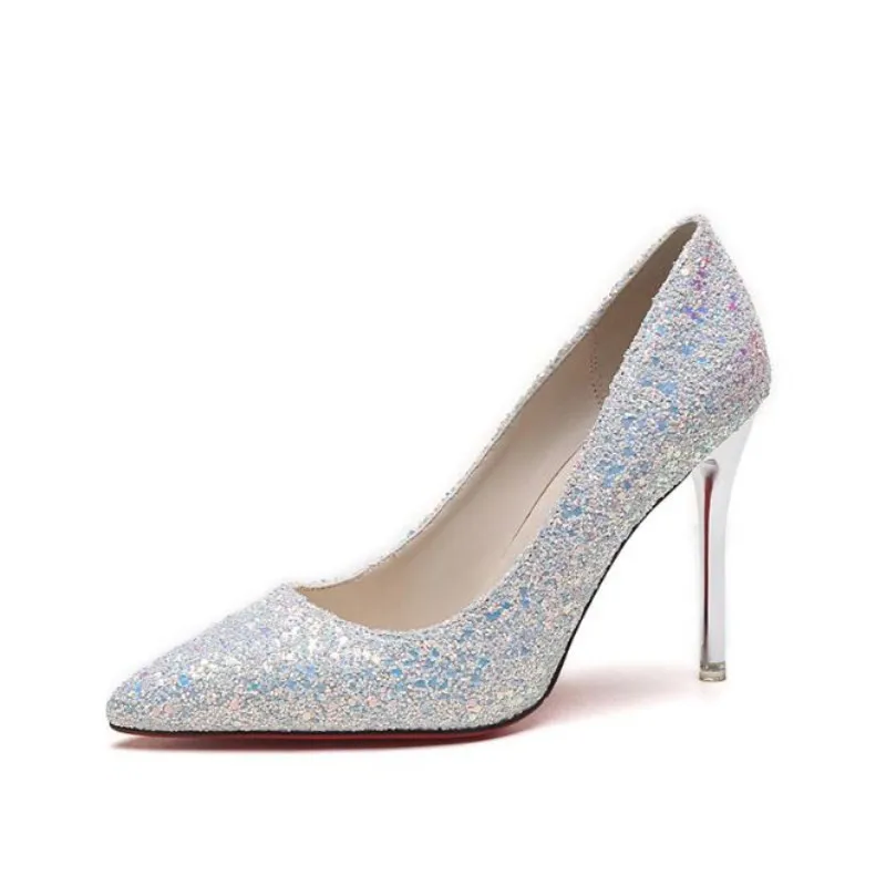

Luxury sexy ladies shoes 2019 new summer thin section high-heeled shoes pointed high-heeled shoes ladies party wedding dress