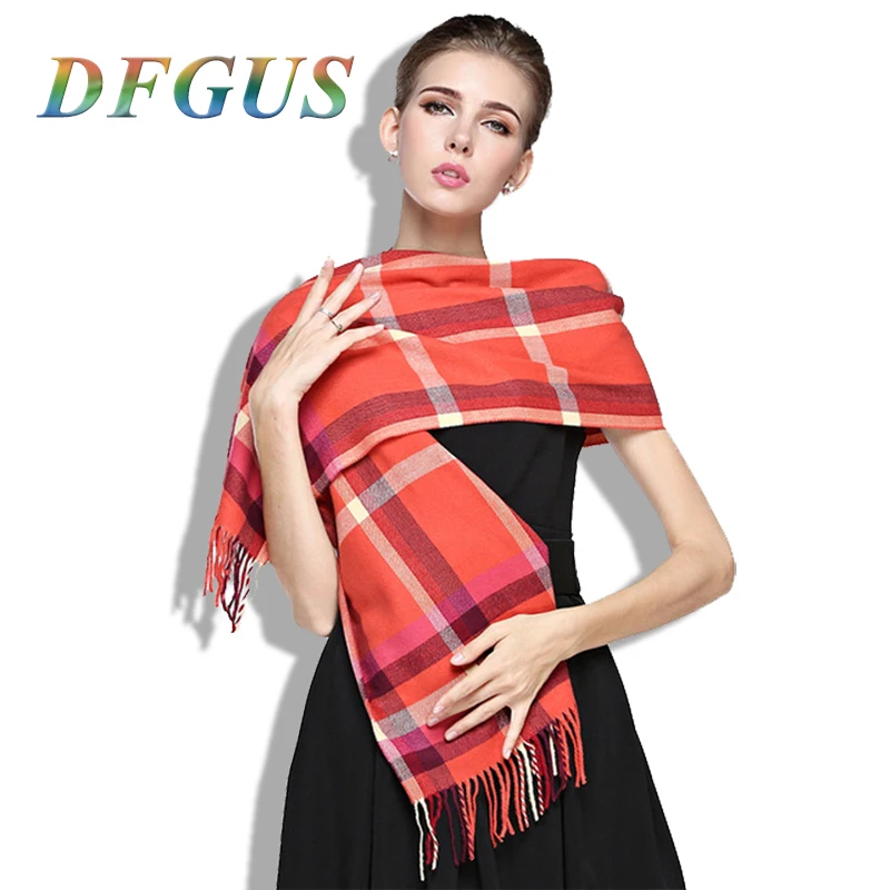 Women Shawls and Scarves New Fashion Luxury Brand Winter Scarf Warm Large Soft Cashmere Plaid