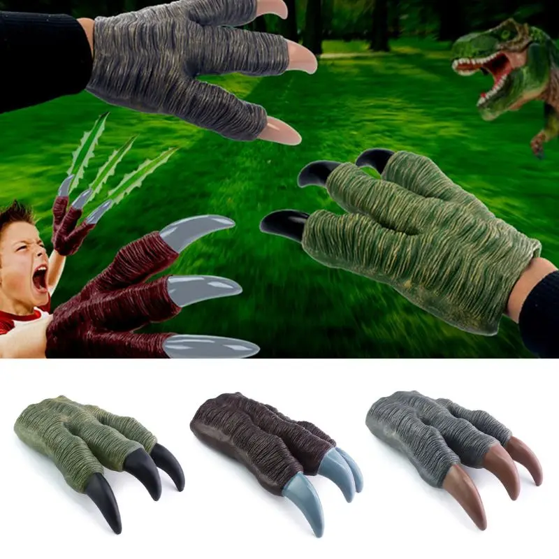 1 шт. перчатки с когтями динозавров для детей для костюмированной вечеринки на Рождество, Хэллоуин, вечерние принадлежности