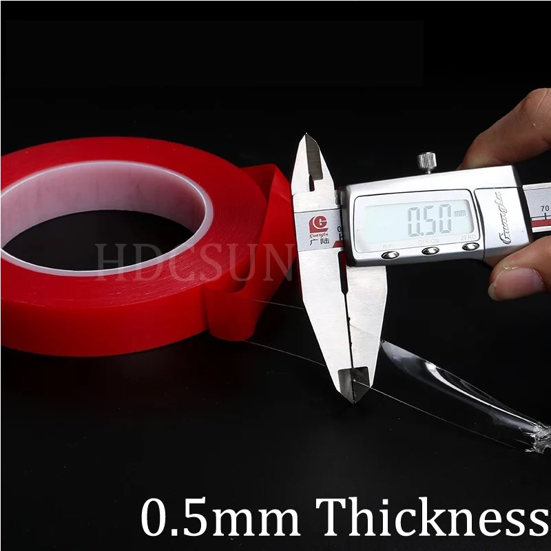 Fita adesiva dupla face acrílica, forte (0.5mm de espessura), 3mm 50mm * 10m, para iphone