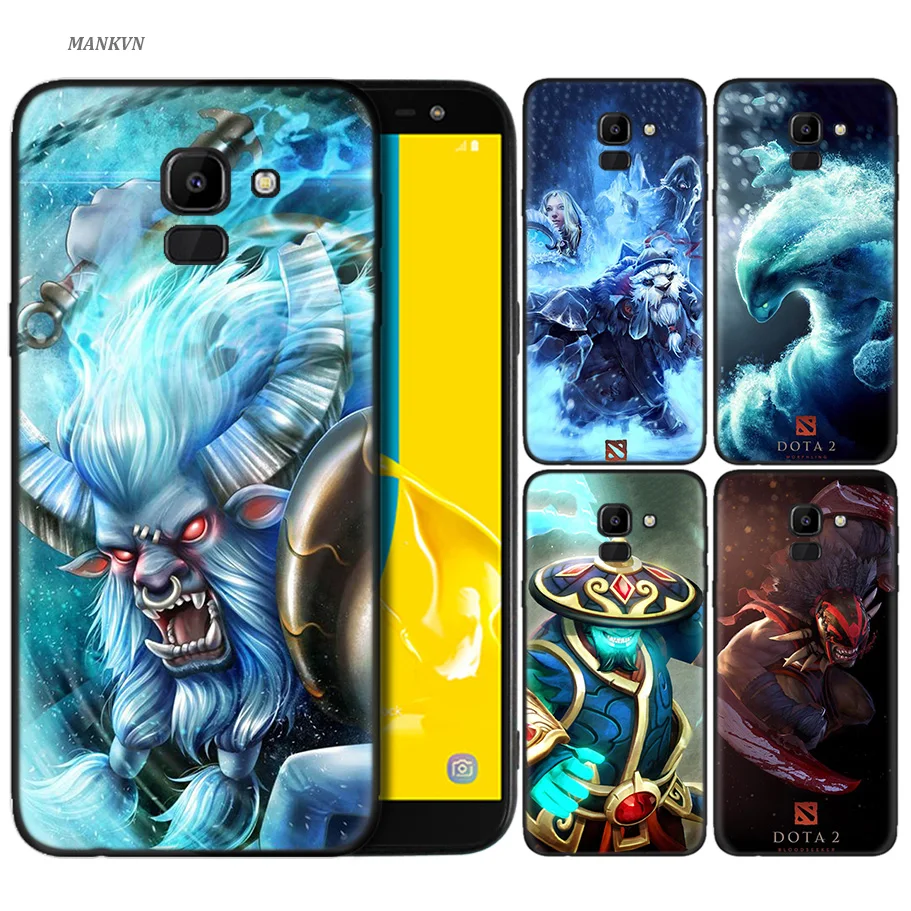 

Absreact Phone Silicone Black Case for Samsung Galaxy J4 J6 A6 A8 Plus A7 A9 J8 2018 A5 2017 Soft Cover Shell Dota 2 Painting