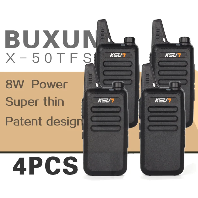 4 шт) KSUN X-50TFSI Ham двухстороннее Радио рация двухдиапазонный приемопередатчик BUXUN X-50(черный