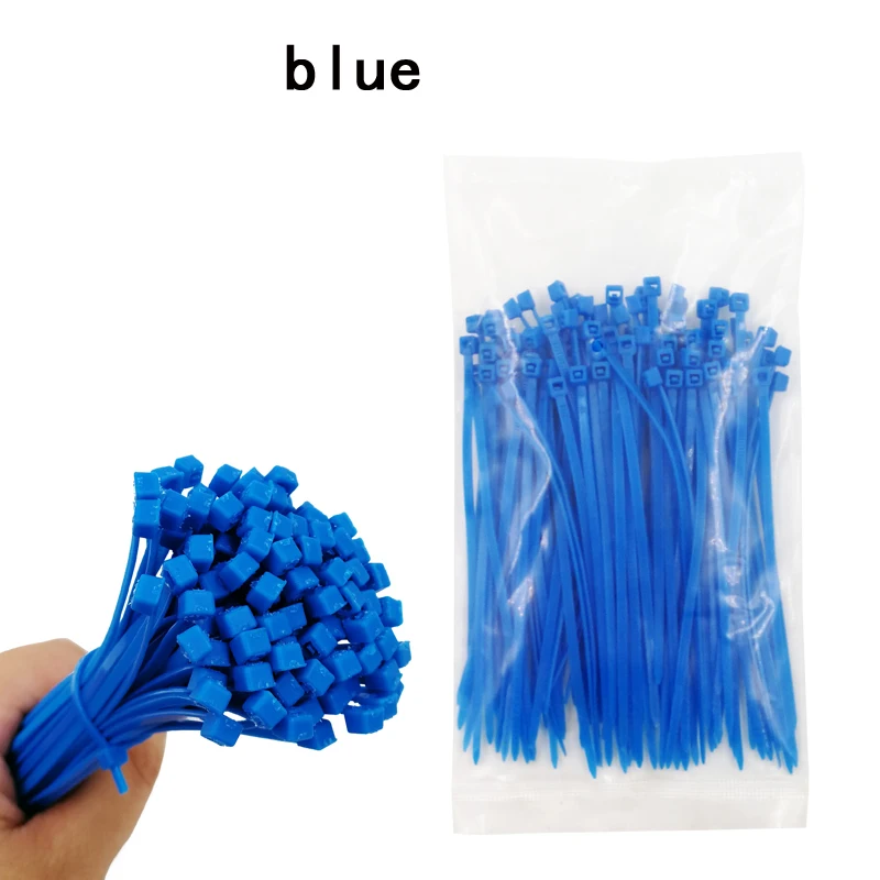 100Pcs/pack self-locking cable ties 3*100mm width 2.5mm 6 color plastic zip tie wire binding wrap straps first batch of nylon