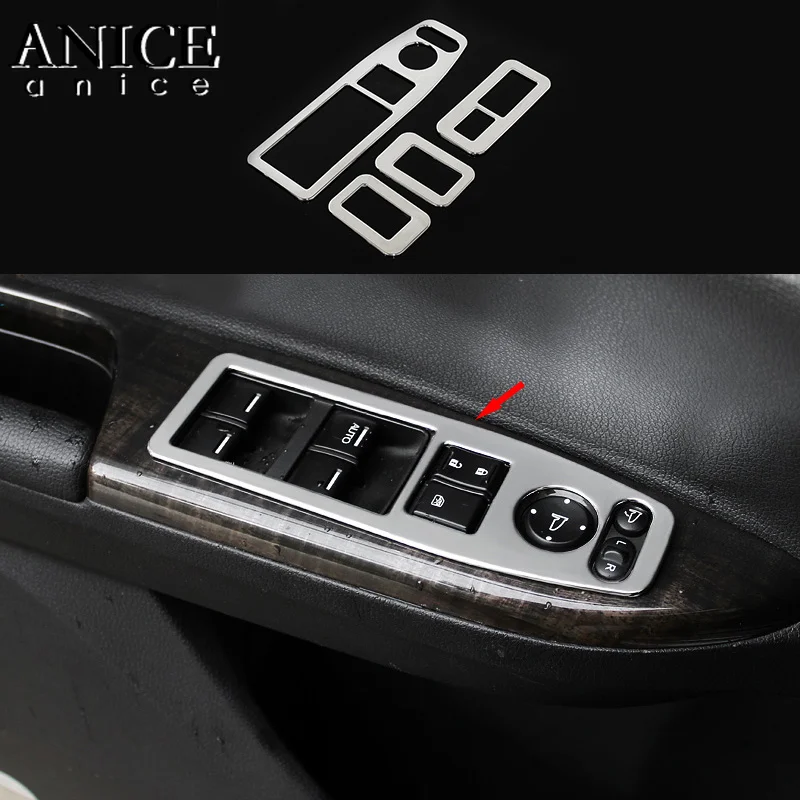 

CHROME INTERIOR DOOR WINDOW SWITCH PANEL COVER TRIM Trim Fit For Honda Accord Sedan 4-Door 2013-2017 ABS LHD LEFT HAND SIDE