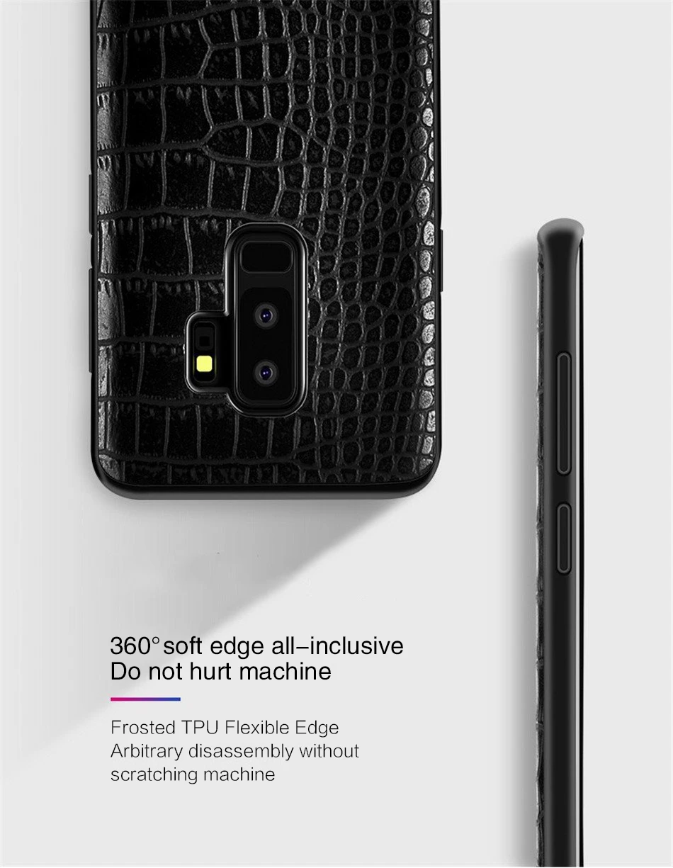 Retro Crocodile Snake Case For Samsung S8 S9 Plus Note8 Art Print PU Leather Soft Luxury Phone Back Cover For Samsung Note 8 S9 (3)