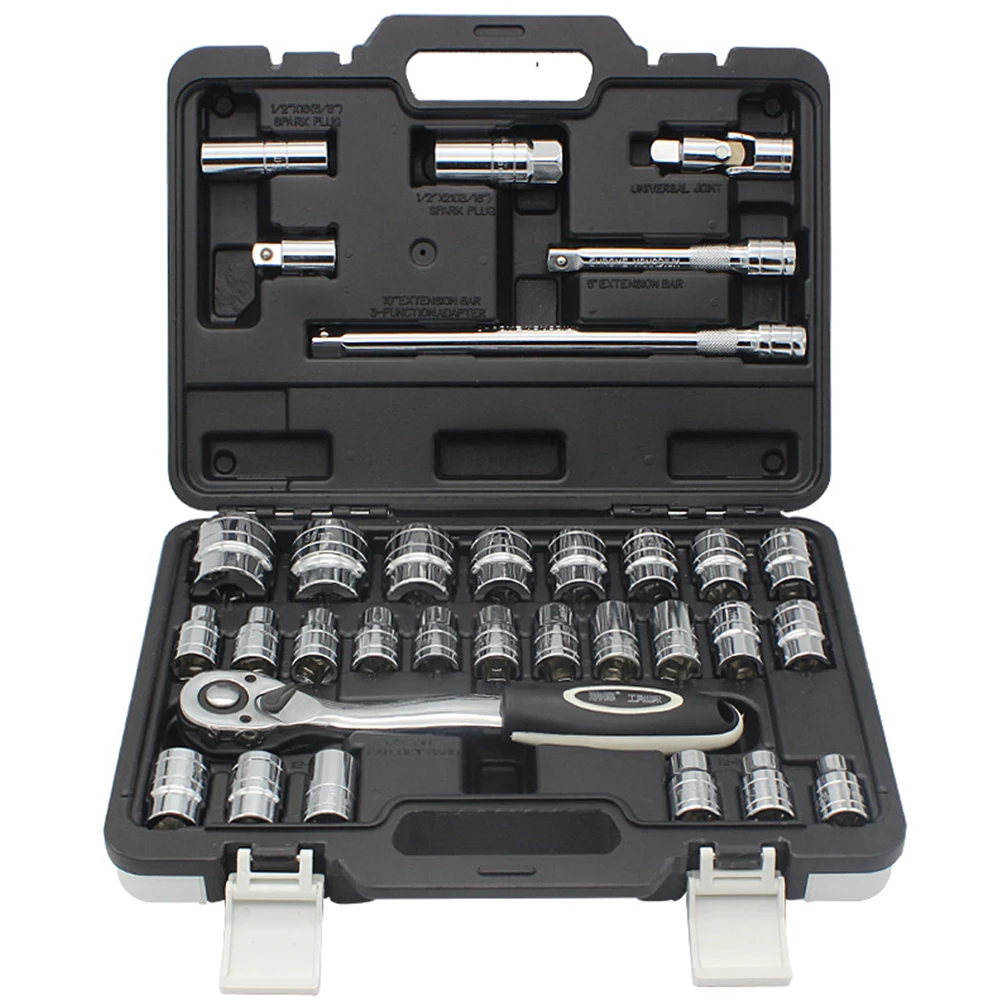 

Tool Set Optional Ratchet Wrench Spanner Repair Tool Wrench Screwdriver Set for Car Motorcycle Fixed Gear Bike 10/32/46/53PCS