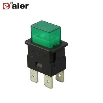

100PCS PS23-16N latching type ON-OFF RED/GREEN 16A rectangular push button switches with 220V neon lamp