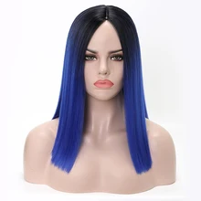 Rosa Star короткие прямые синтетические парики для женщин Ombre средняя часть термостойкие волокна косплей парик 5 цветов