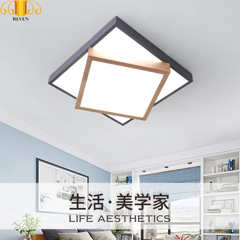 

REVEN Nordic rectangle Dimmable Led Ceiling Lights Living Room Led Ceiling Light Fixture