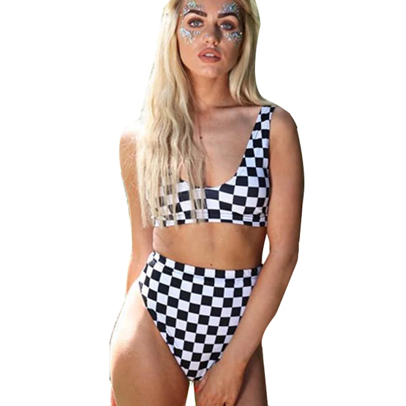 

High Waist Swimsuit Two Pieces Swim Suit Sports Bikini Sets 2019 Push Up Bikini Swimsuits Swimwear Women Bikinis Bathing Suit