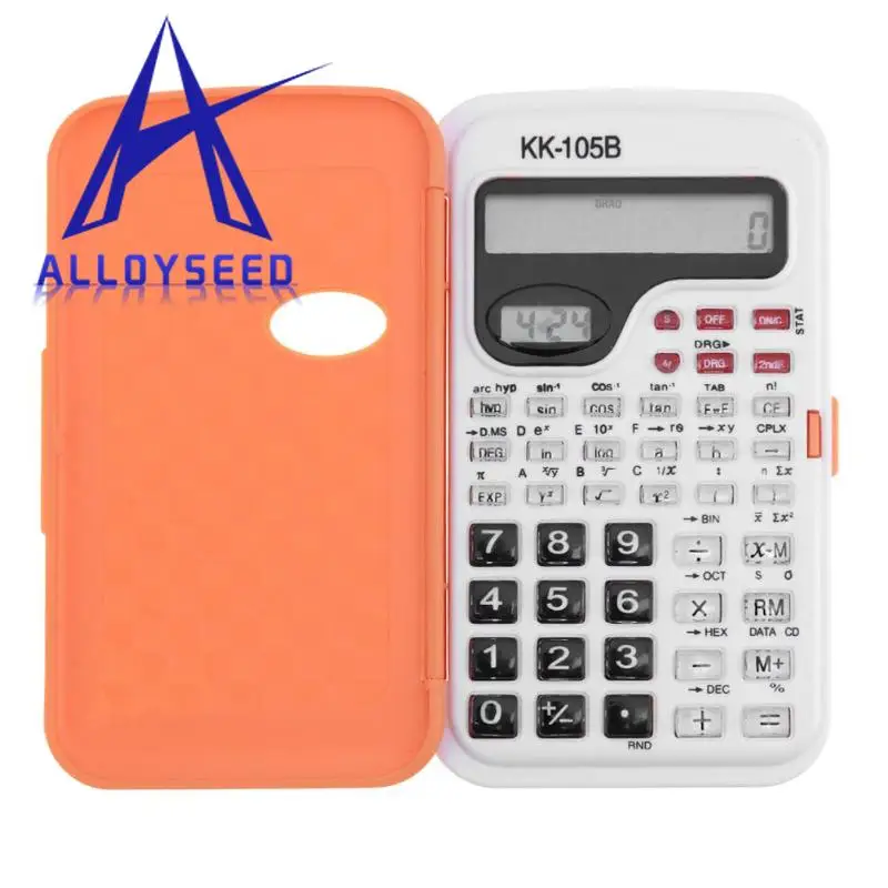 4 цвета ручной студенческий научный калькулятор 2 линии дисплей портативный многофункциональный калькулятор для обучения математике - Цвет: Оранжевый