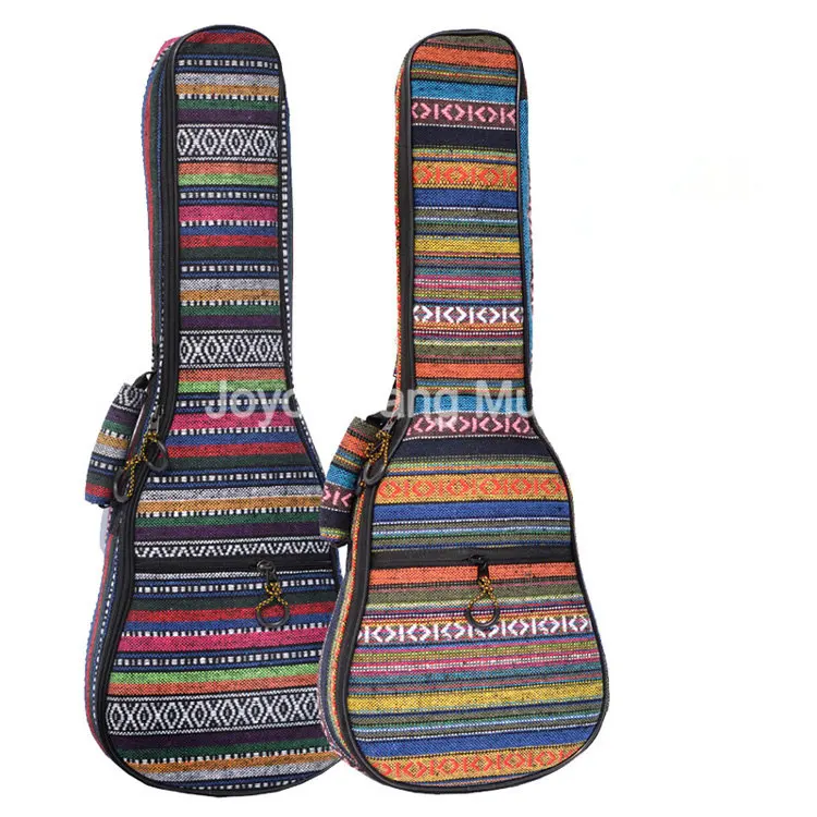 

Niko 21" 23" 26" Ukulele Bag Ethnic Embroidery Fabrics Mini Guitar Soft Case Gig Bag