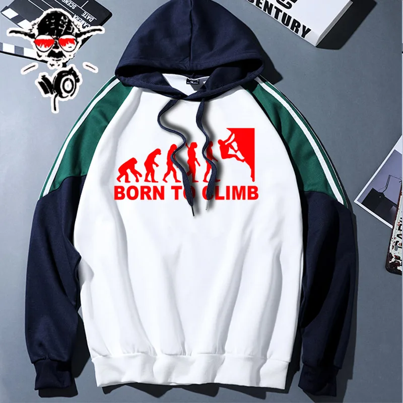 Толстовки с капюшоном Evolution Born To Climb, подарок на день отца, забавный подарок на день рождения для мужчин, папа, отец, мужские хлопковые Толстовки, Толстовки