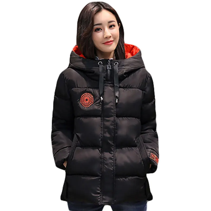 New Stand Collar Winter Jacket Women Hooded Cotton Padded Short Female Coat Winter Outwear Womens Parka Jaqueta Feminina Inverno Coats
