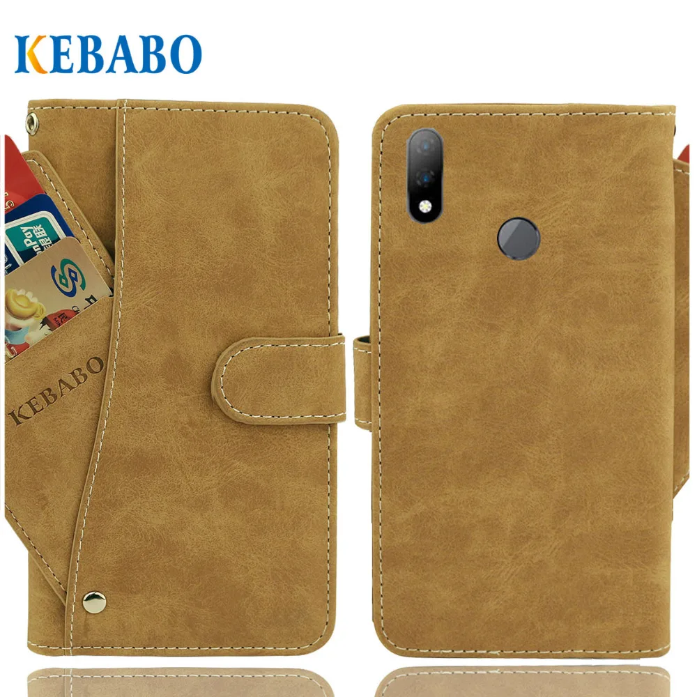 

Vintage Leather Wallet OWN SMART 9 PRO Case 6.2" Flip Luxury 3 Front Card Slots Cover Magnet Stand Phone Protective Bags