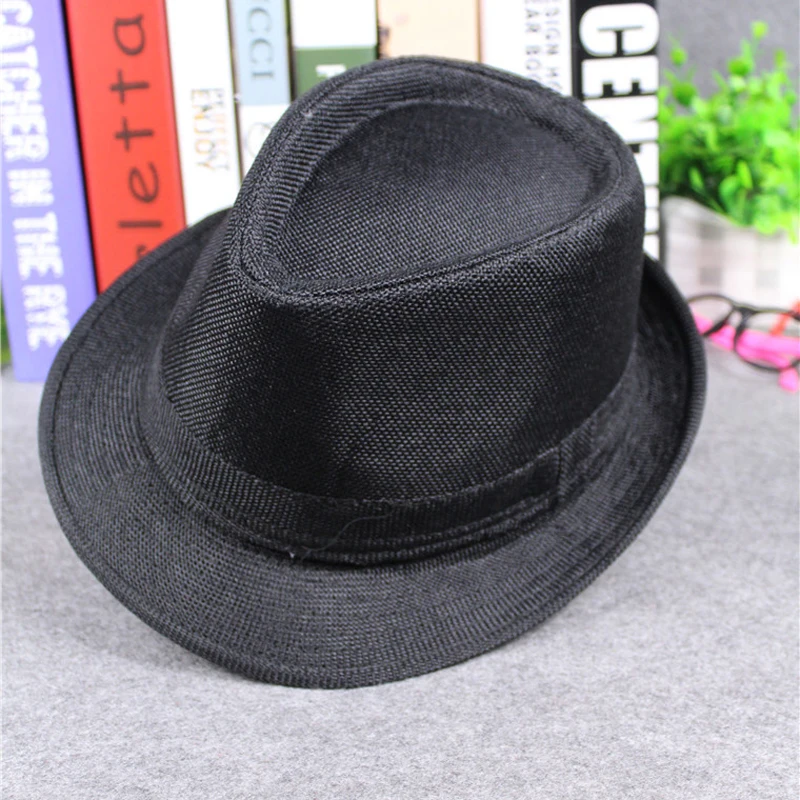 Британский стиль, мужская и женская джазовая кепка, шляпа с полями, Панамы, федоры шляпа с полями для путешествий, головной убор для унисекс - Цвет: Черный