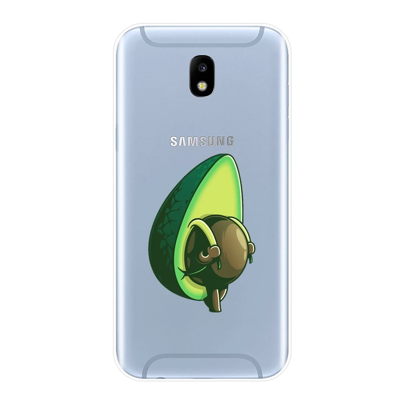 Мягкая задняя крышка авокадо для Samsung Galaxy J4 J6 J8 Plus силиконовый чехол телефона J3 J5 J7