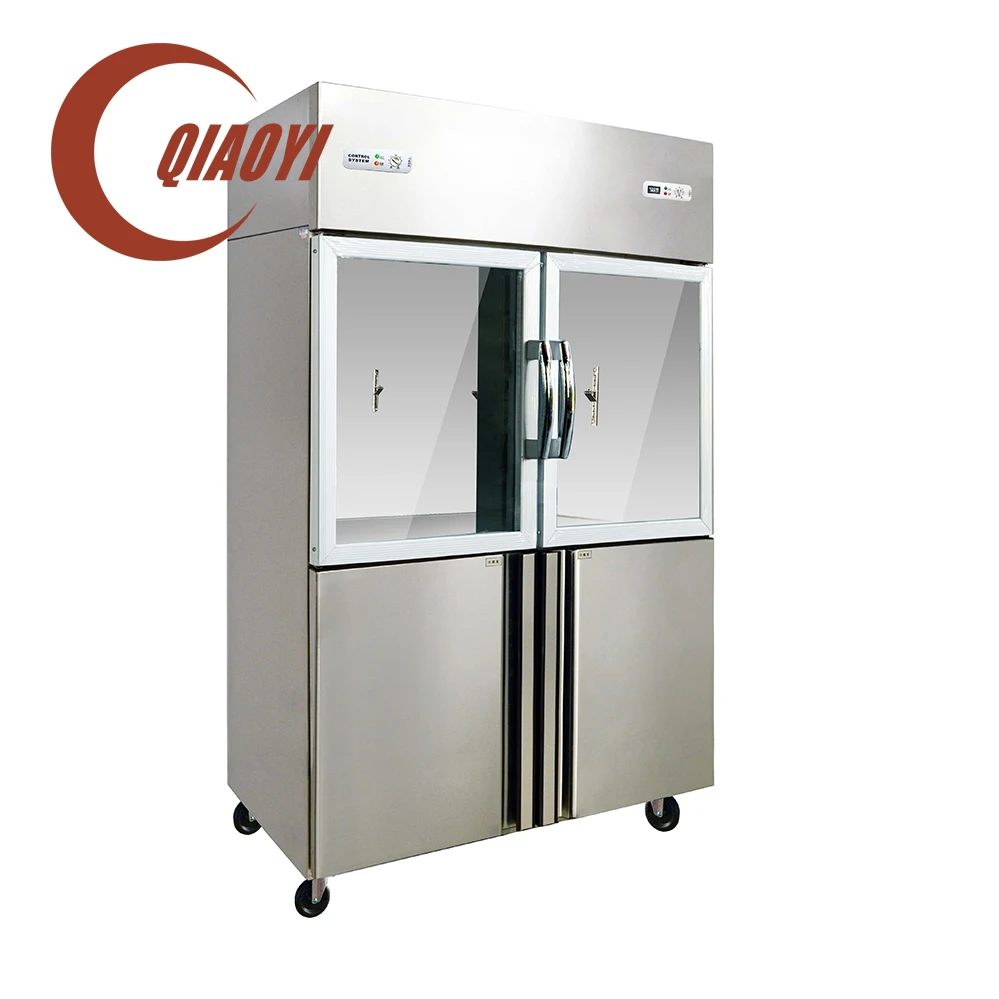900 Liter Dual Glass Doors Static Upright Commercial Freezersin