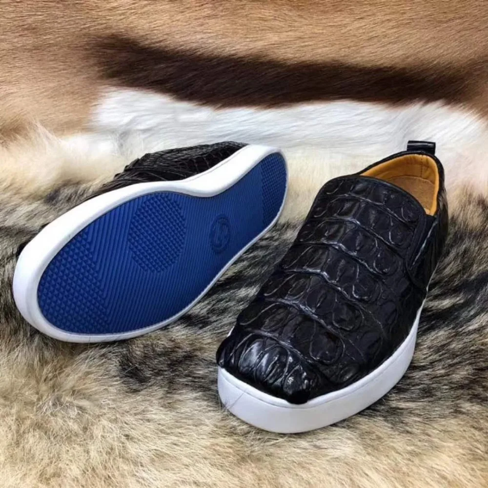 Top Sapato Cor Durável Moda Com 2018 Couro Preta Pele Qualidade Forro Sólida Genuína Da Crocodilo Homens De Genuíno RHwgqdza