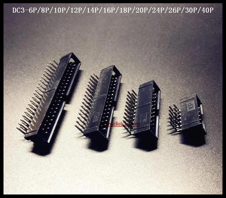 10pcs/Lot DC3-24P/26P/30P/40P Socket Elbow Double Row IDC Box Connector 2.54mm Pitch Headers Female | Обустройство дома