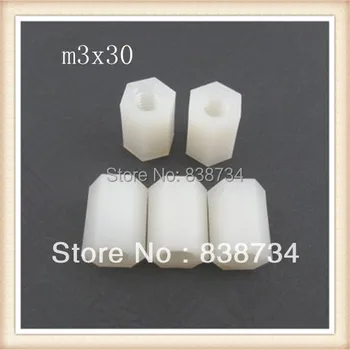 

100pcs m3*30 plastic female spacer nylon long hex nut
