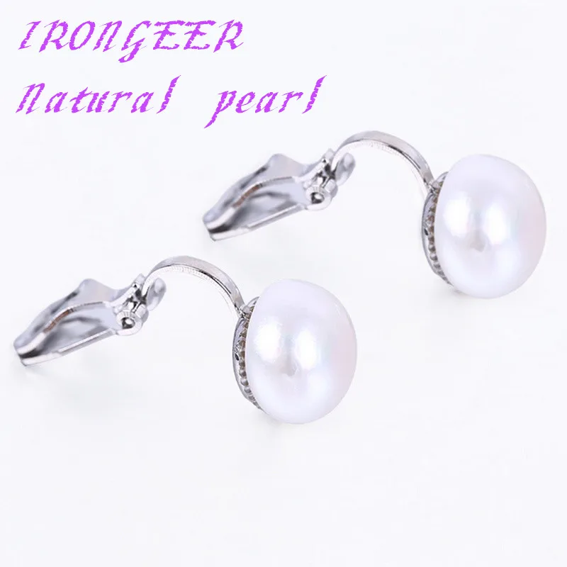 

Top quality Luxury 100% 8-9 mm natural pearl No holes Clip Earrings Fashion pearl Earrings For women Super Promotions