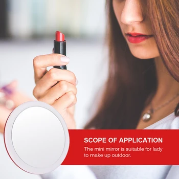 

Compact Travel Makeup Mirror Small Portable Handheld Cosmetic Rechargeable Lighted Round Mini Foldable