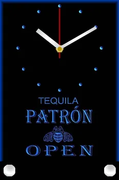 

tnc0022 Patron Tequila Beer OPEN Bar Table Desk 3D LED Clock