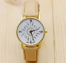 New Style Watch Ladies WholeSALE Peacock Feather Sample Geneva Watch Ladies’s Informal Watches Christmas Present