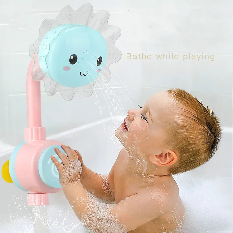 New Sunflower Bathtub Showers Baby Bath Toy Bathing Spouts Suckers